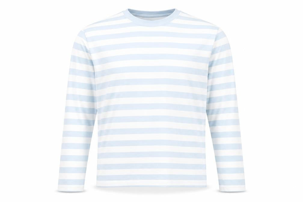 Monki Women Blue White Striped Long Sleeve Cotton Top Size S