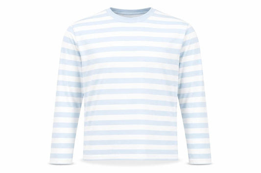 Monki Women Blue White Striped Long Sleeve Cotton Top Size S