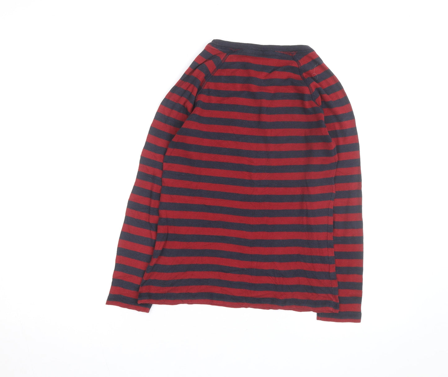 Whistles Women's Red Navy Striped Long Sleeve Cotton T-Shirt Size 8