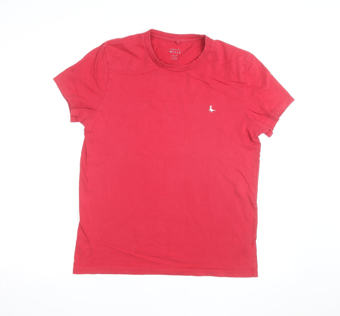 Jack Wills Men's Red Crew Neck Cotton T-Shirt Size M