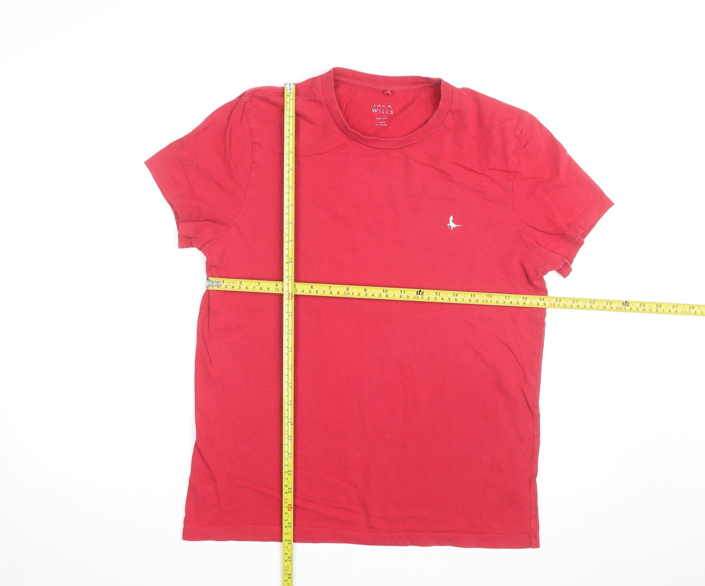 Jack Wills Men's Red Crew Neck Cotton T-Shirt Size M