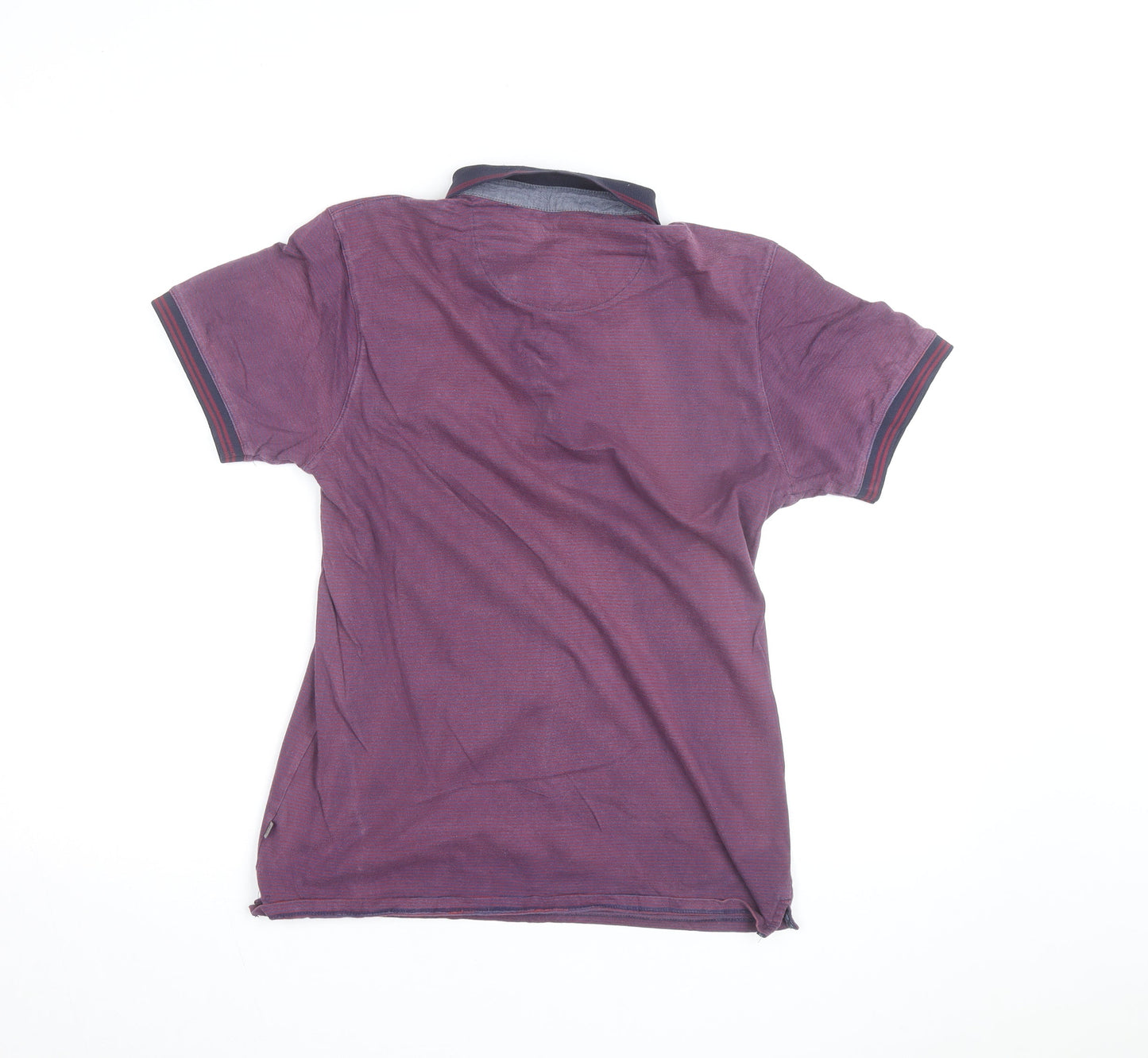 Jeff Banks Men's Purple Striped Cotton Polo Shirt Size S