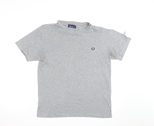 Fred Perry Men's Grey Crew Neck Cotton T-Shirt Size M Classic Style