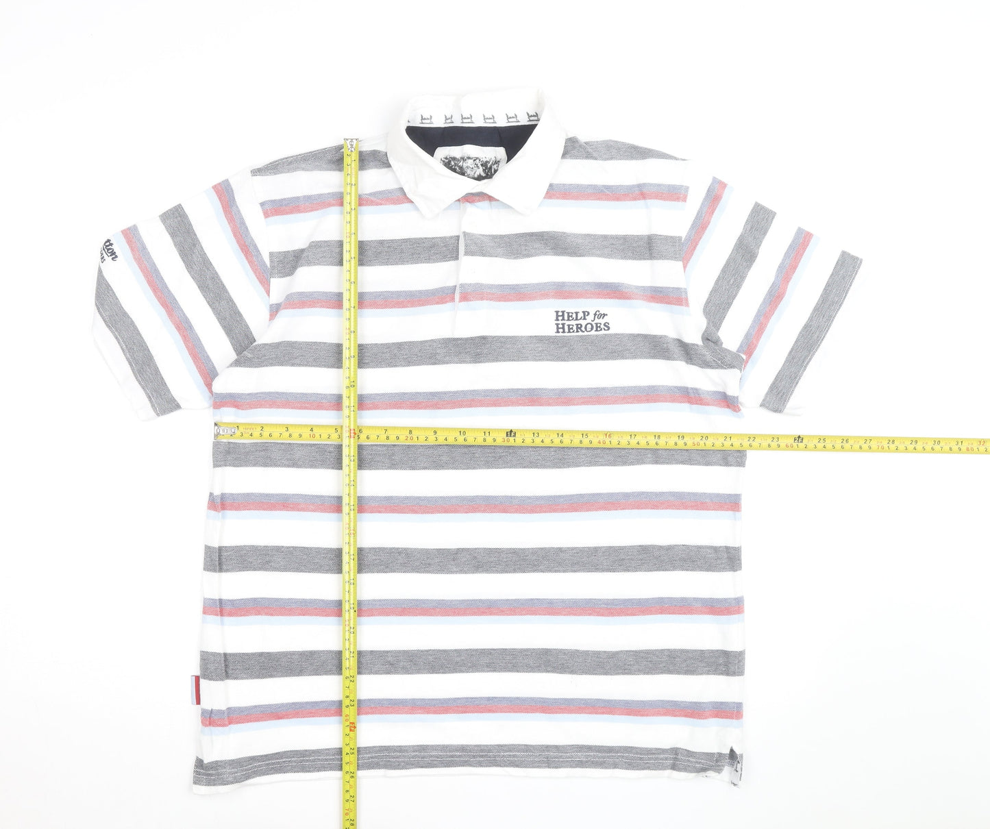 Cotton Traders Men’s Multicoloured Striped Polo Shirt Size M