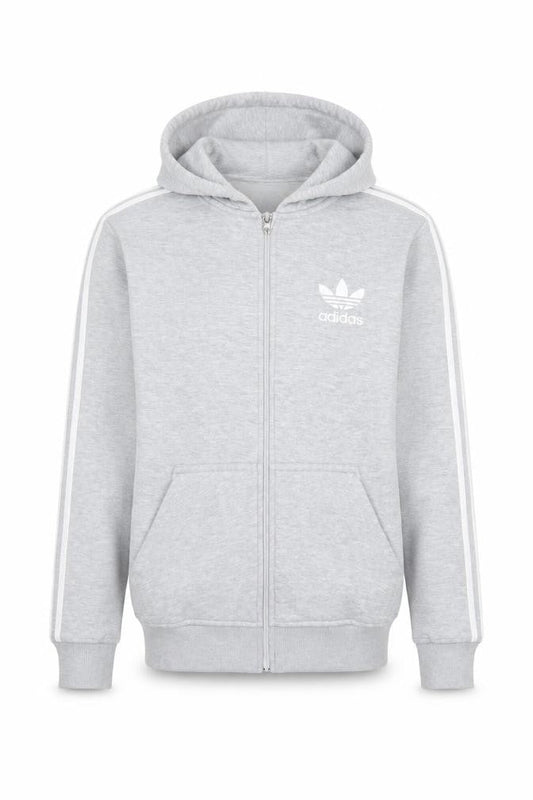 adidas Mens Grey Full Zip Hoodie Small Sportswear