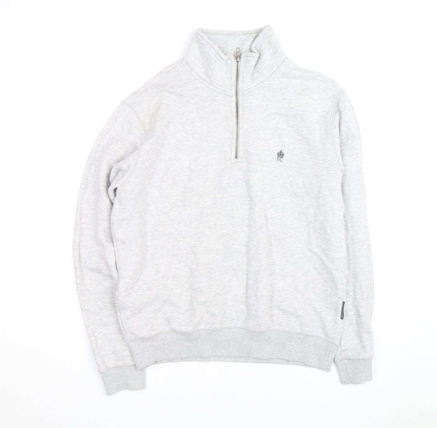 French Connection Men's Grey 1/2 Zip Sweatshirt Size M