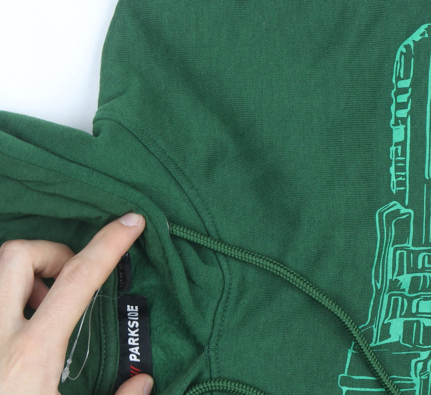 Parkside Men's Green Pullover Hoodie Size L Graphic Print Workwear