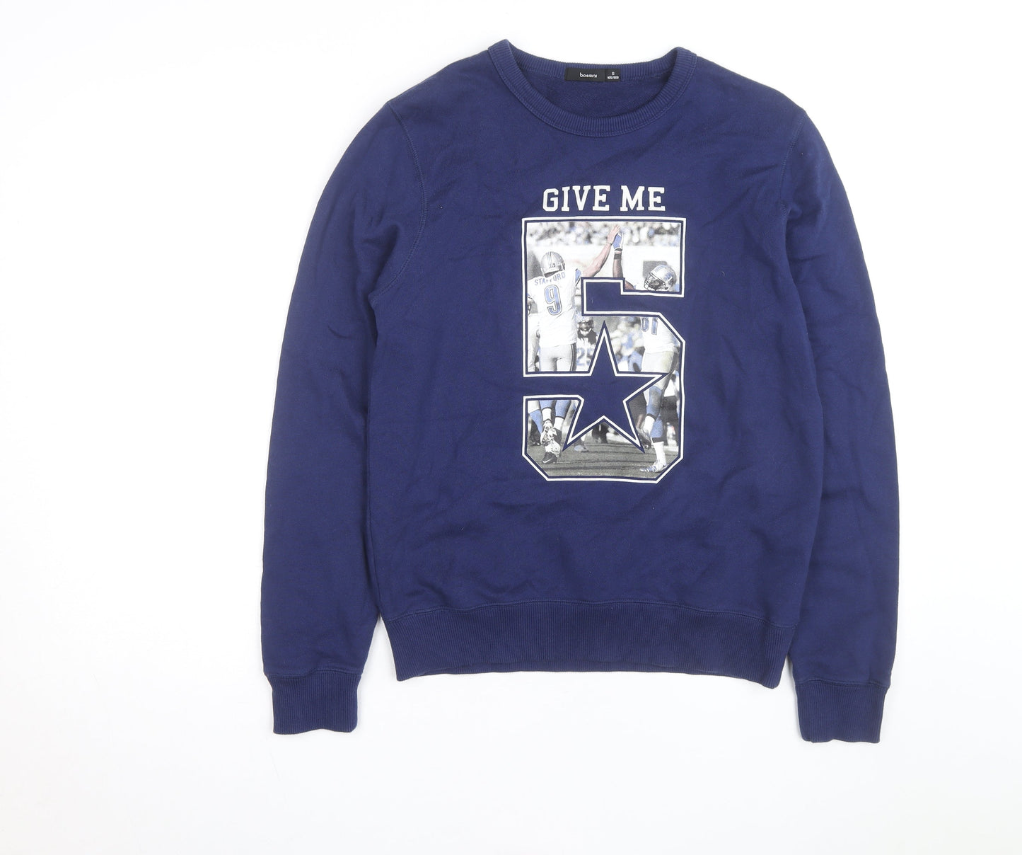 Bossini Men's Blue Graphic Print Pullover Sweatshirt XS
