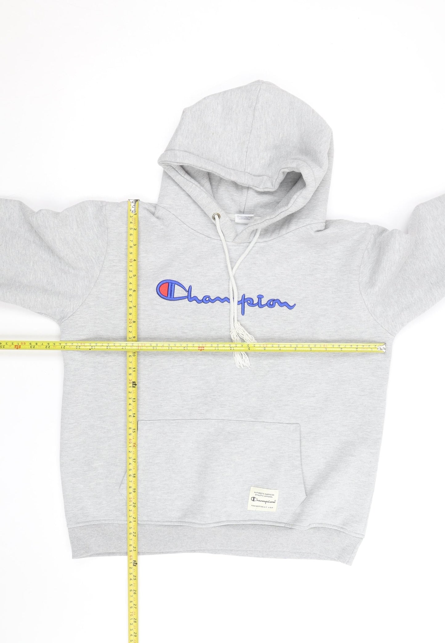 Champion Men's Grey XL Pullover Hoodie Embroidered Logo