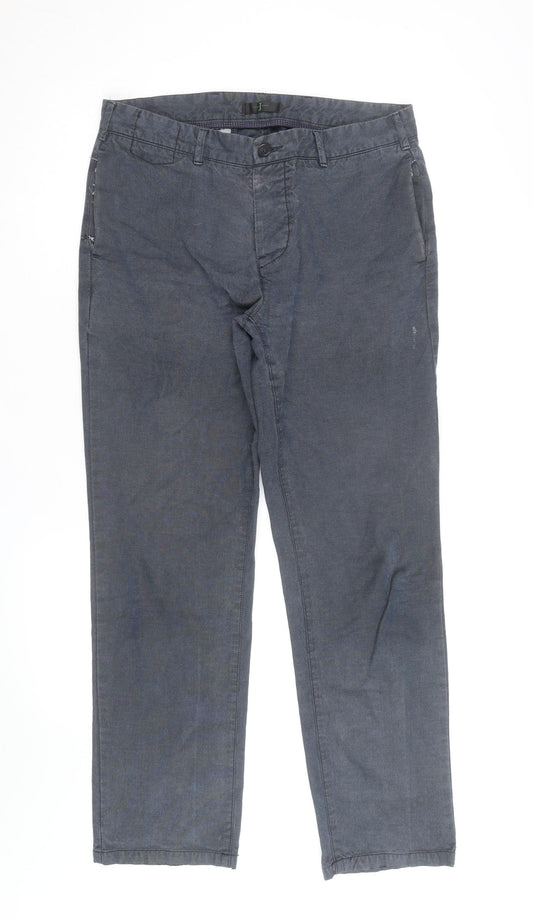 Jacamo Men's Blue Chino Trousers 34R Cotton Blend Regular Fit