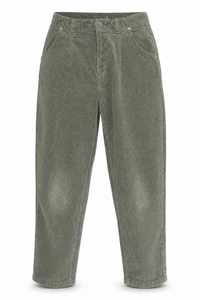 Mango Women's Green Corduroy Chino Trousers Size 10