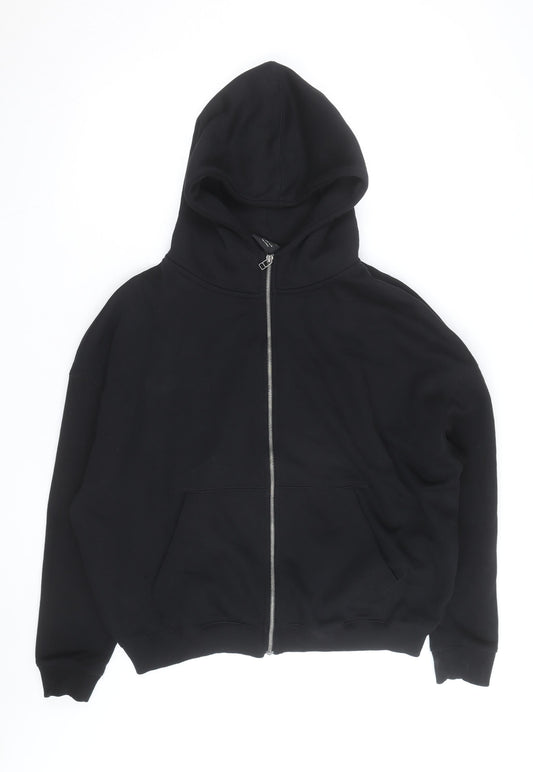 PULL&BEAR Men's Black Full Zip Hoodie Size L Regular Fit