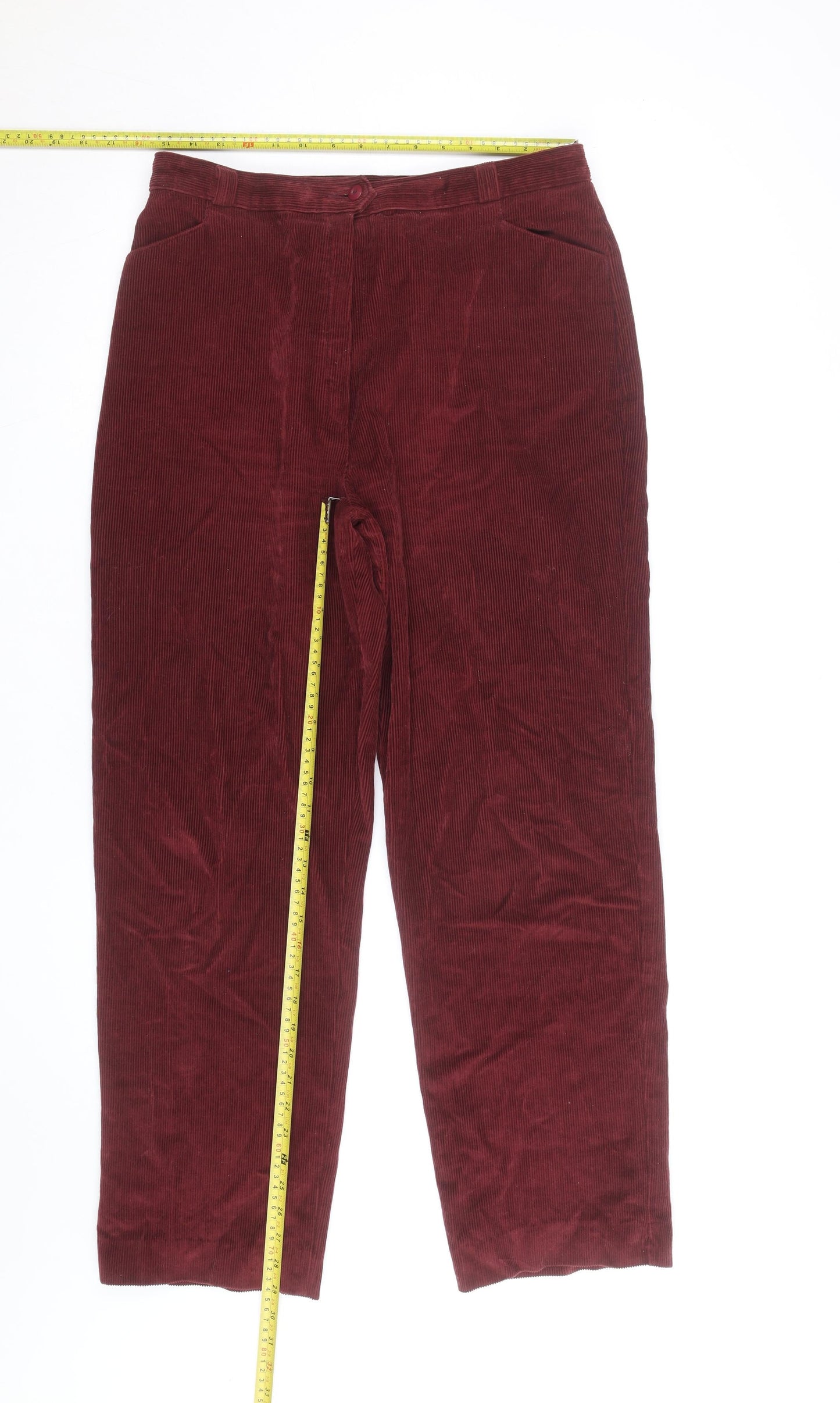 Smartwear Womens Red Corduroy Straight Jeans Size 18 Regular