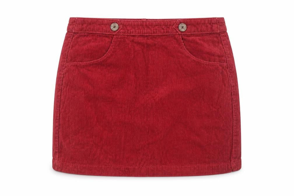 Tu Women Red Corduroy Petite Skirt Size 12 Short Straight Style