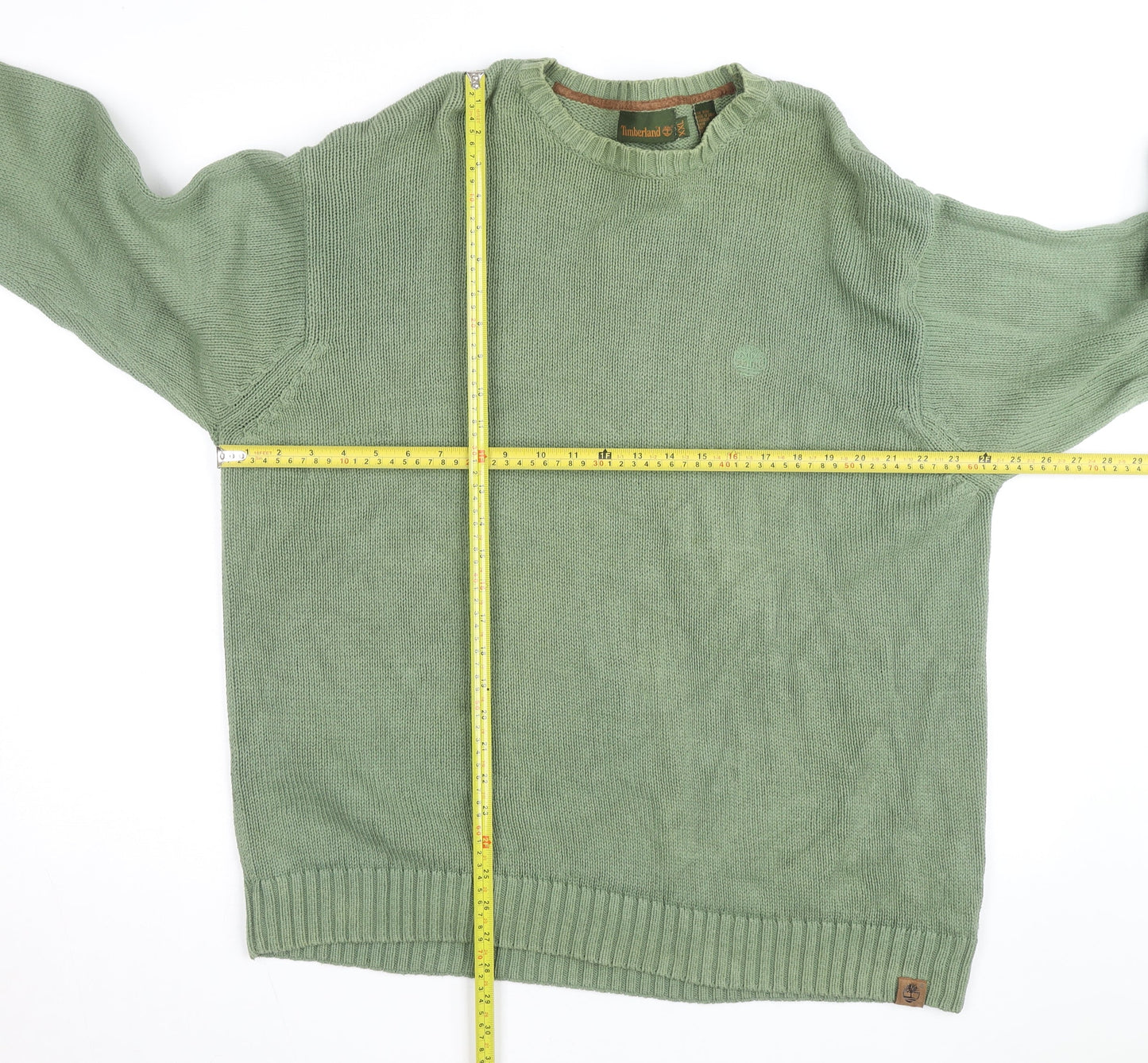 Timberland Men’s Green Cotton Crew Neck Jumper 2XL Pullover