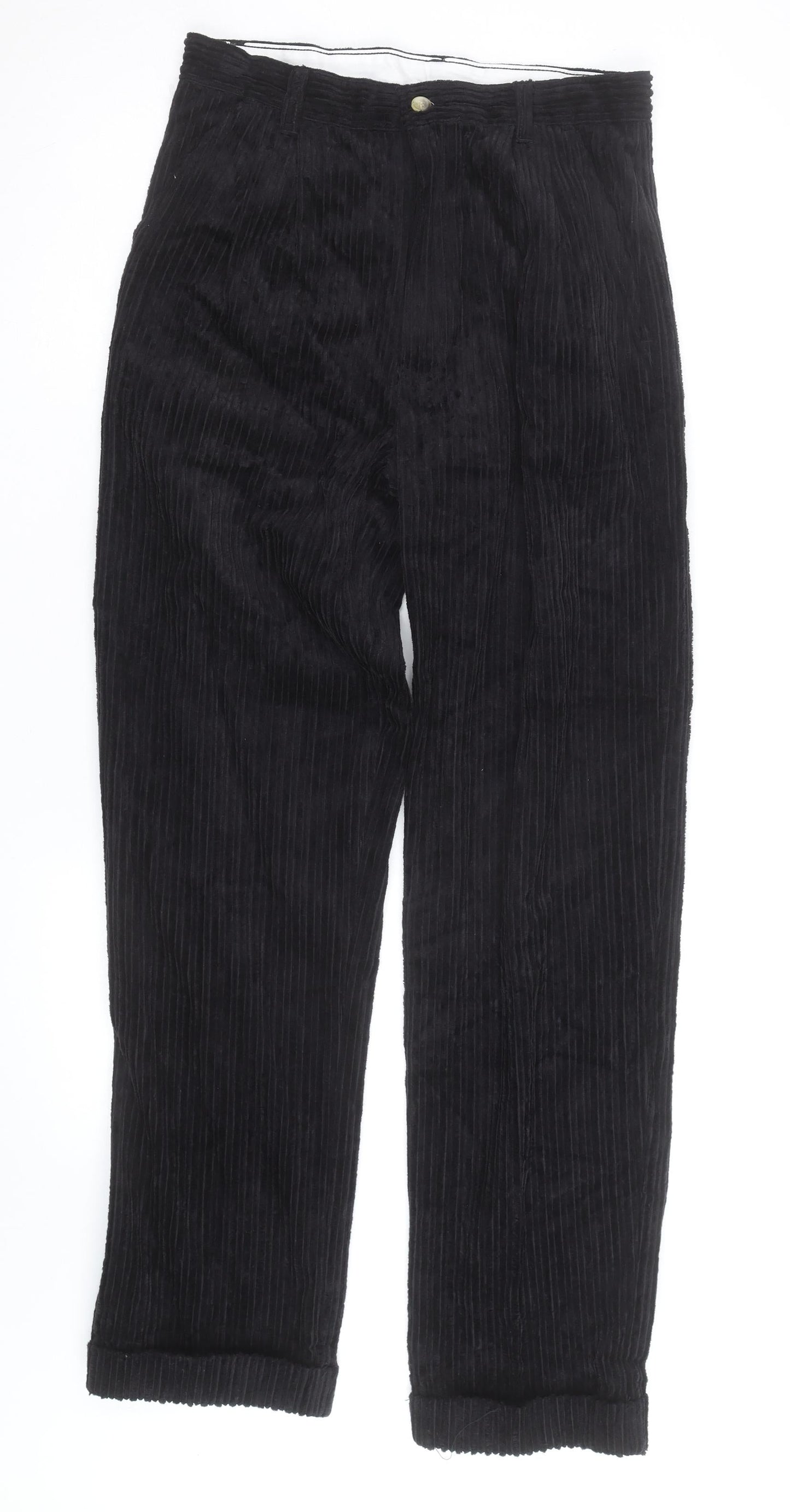 Club Montana Men's Black Corduroy Straight Leg Jeans 32W Regular Fit