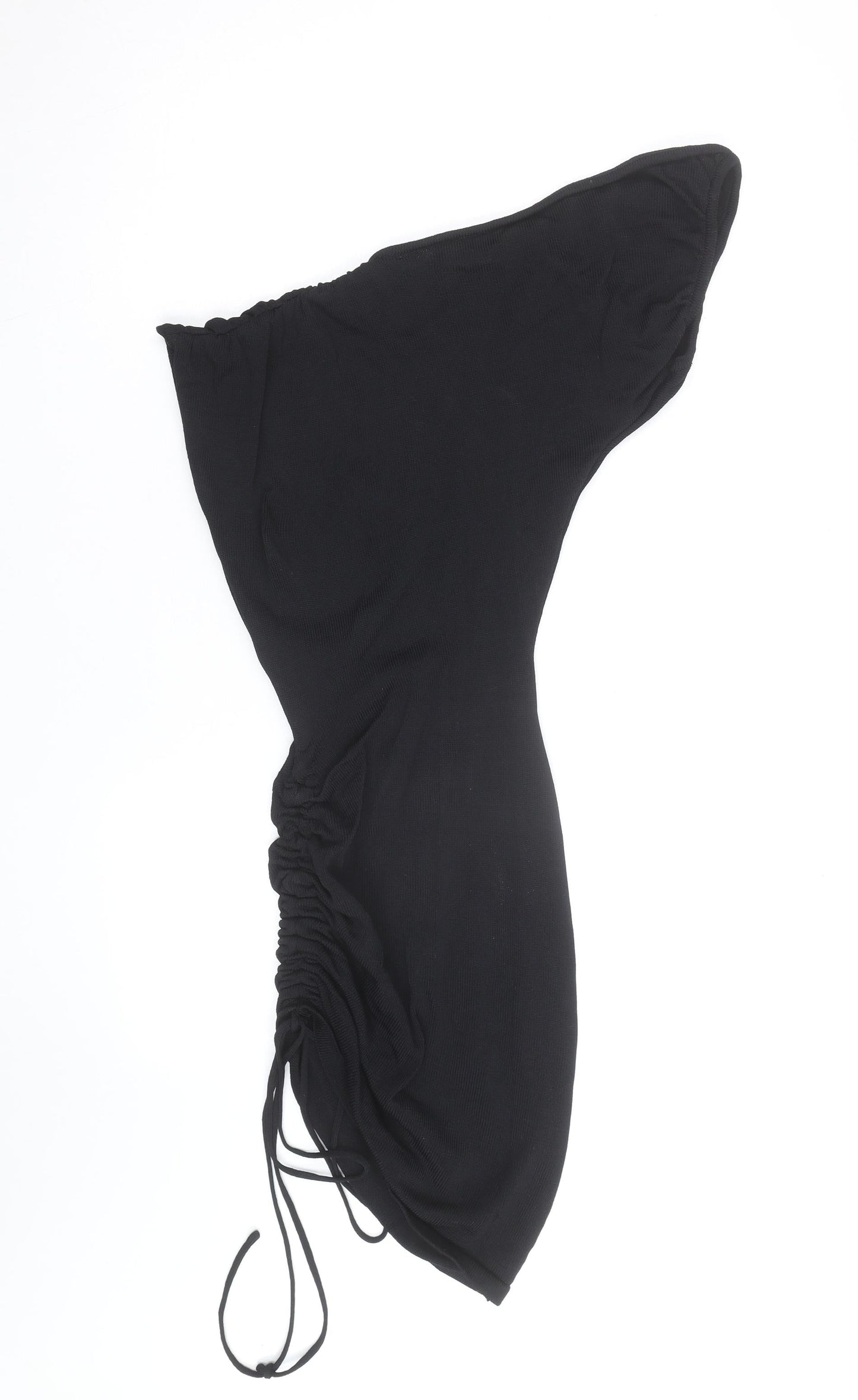 Wander Doll Women’s Black XS One Shoulder Ruched Bodycon Dress