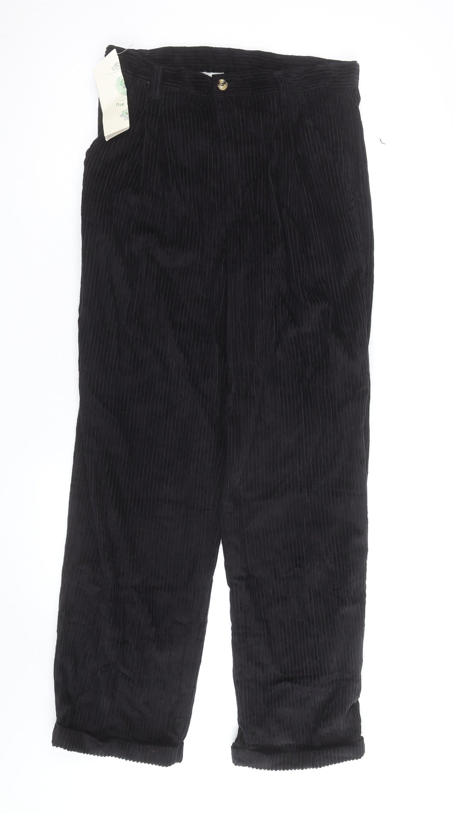 Club Montana Men's Black Corduroy Straight Jeans Size 33 Regular Fit
