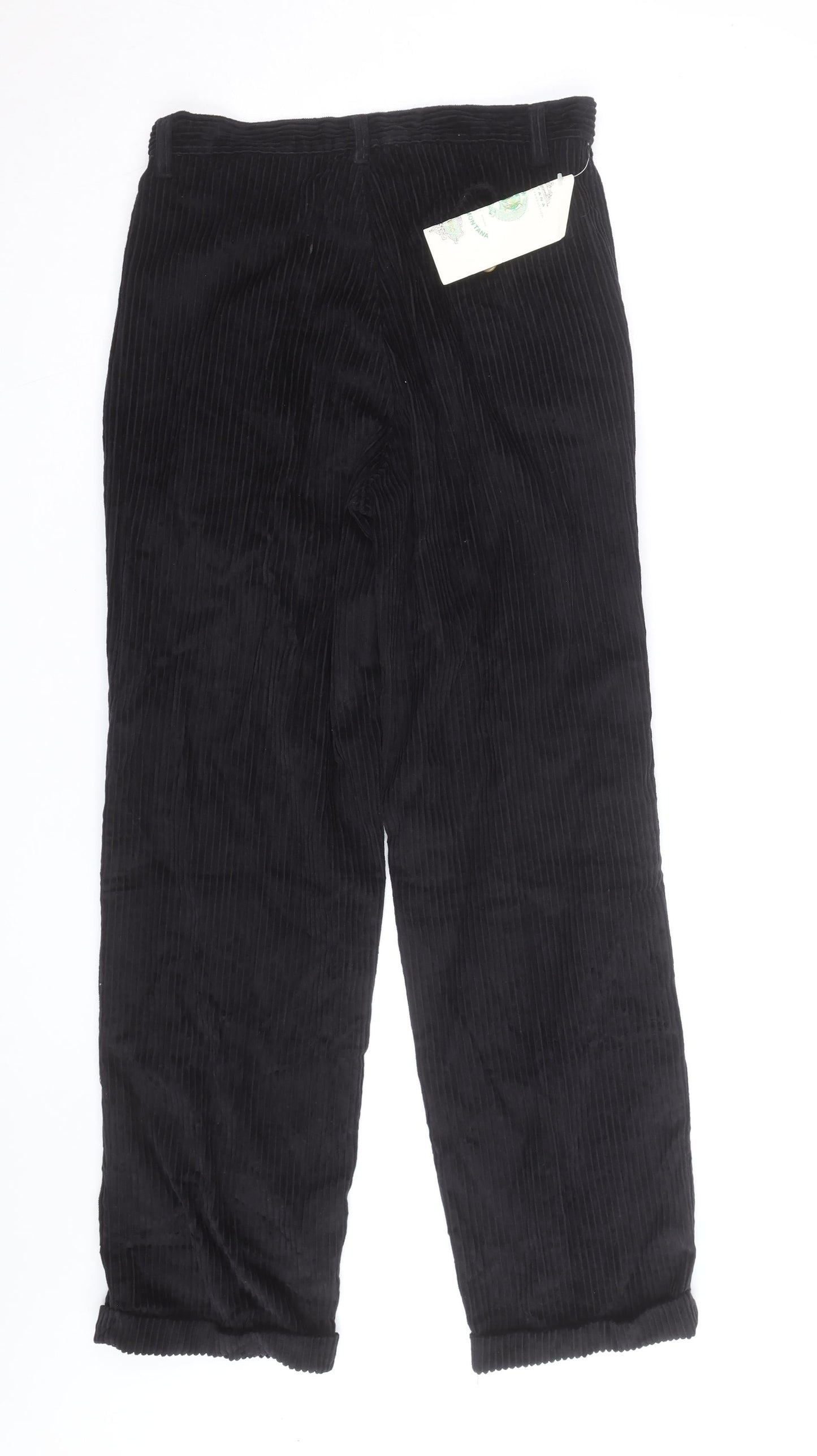 Club Montana Men's Black Corduroy Straight Jeans Size 33 Regular Fit