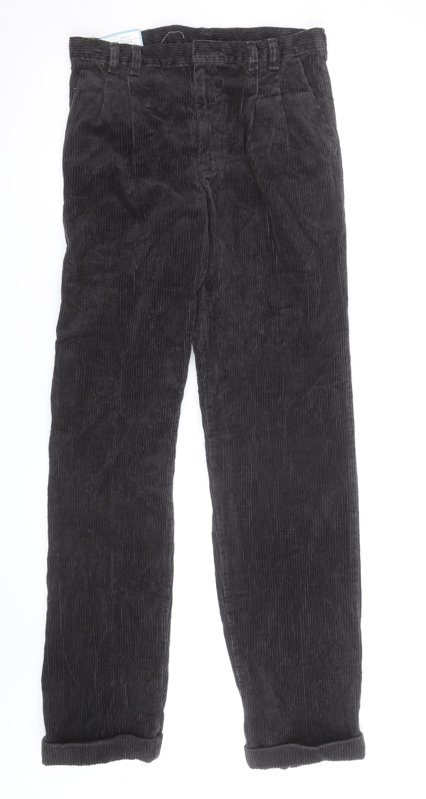 Wrangler Men's Black Corduroy Straight Jeans 32W 34L Regular Fit