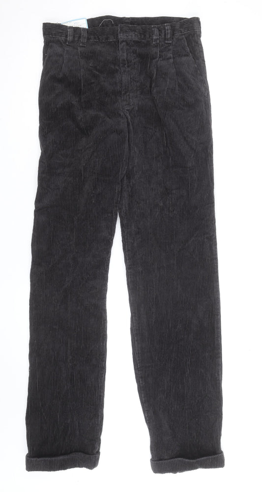 Wrangler Men's Black Corduroy Straight Jeans 32W 34L Regular Fit