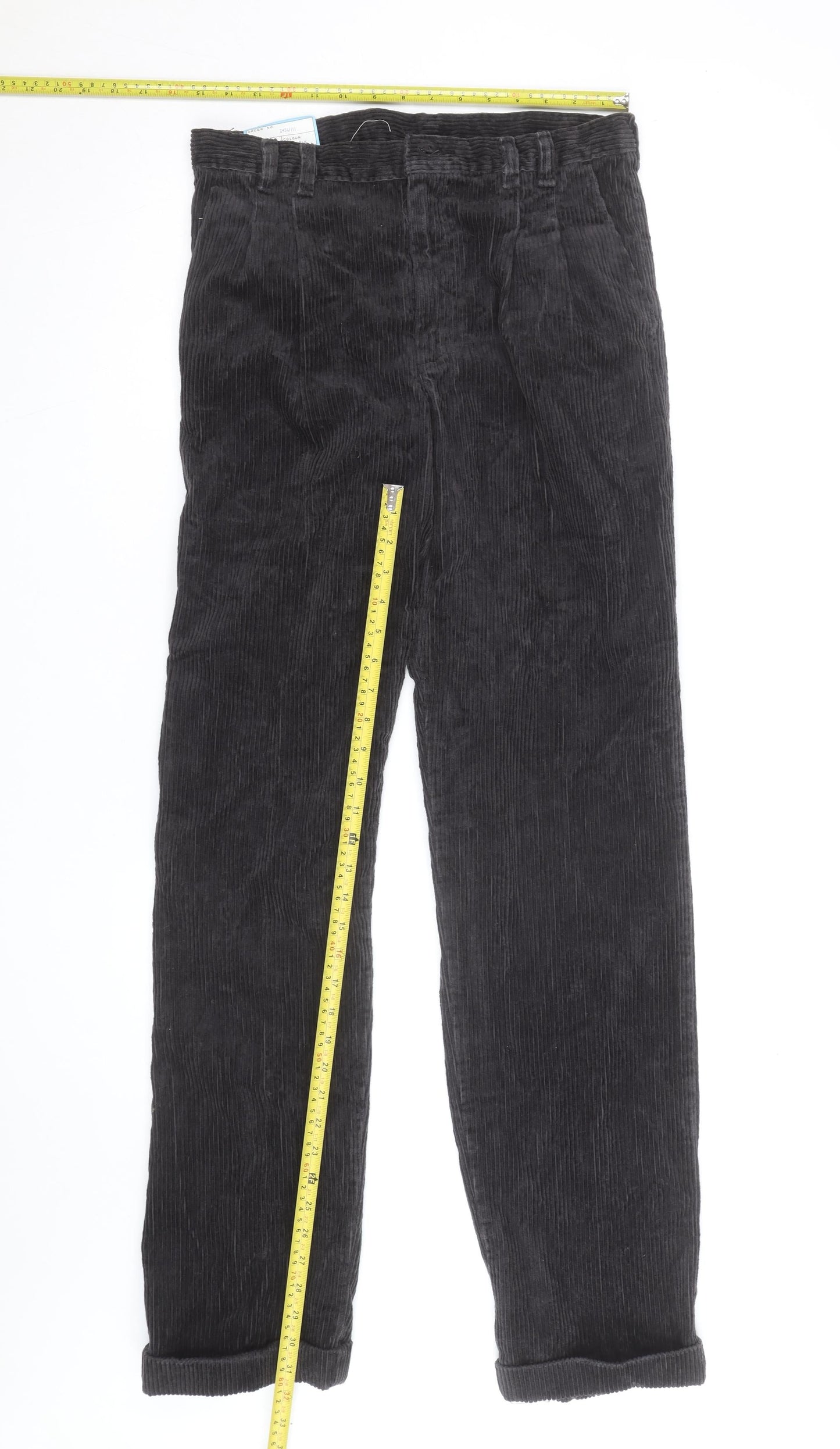 Wrangler Men's Black Corduroy Straight Jeans 32W 34L Regular Fit