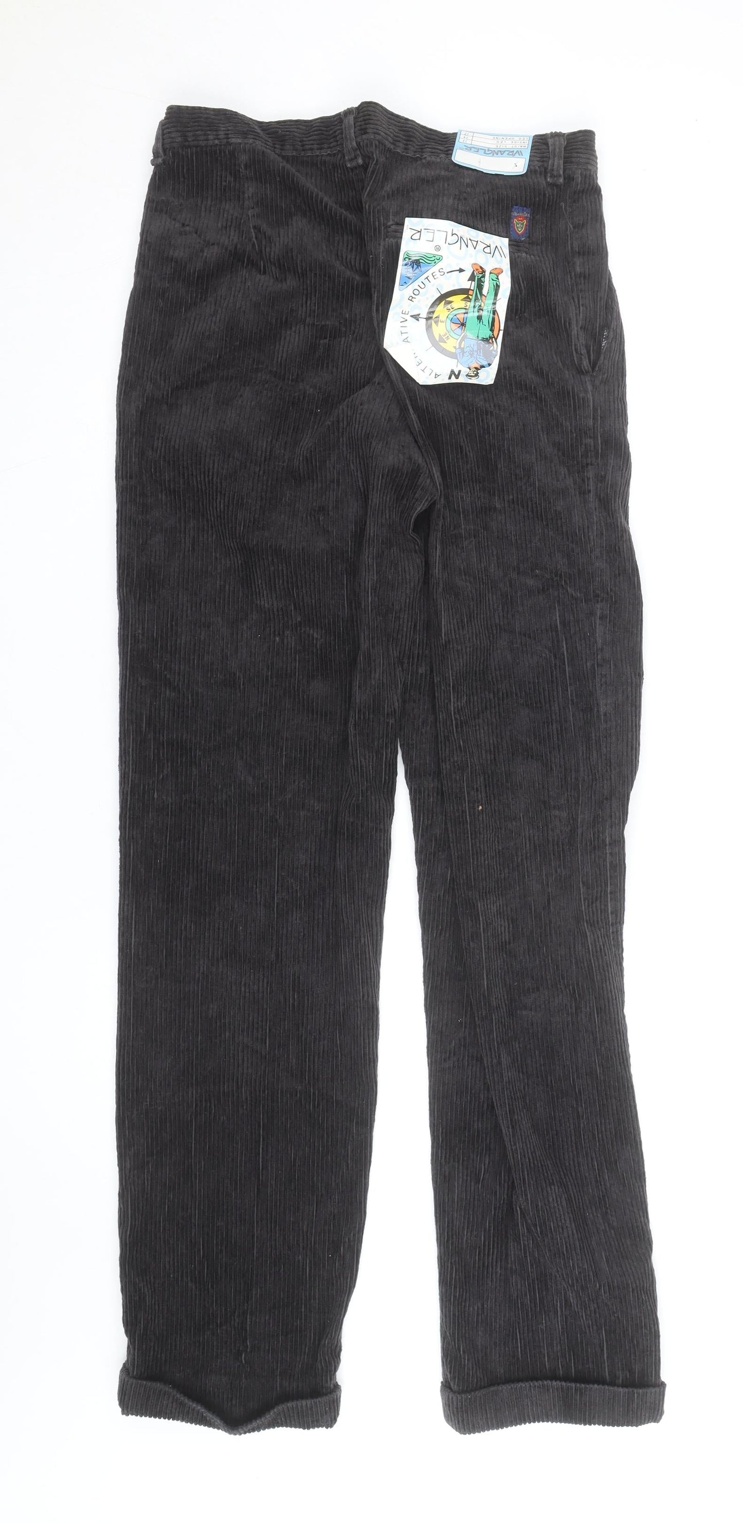 Wrangler Men's Black Corduroy Straight Jeans 32W 34L Regular Fit