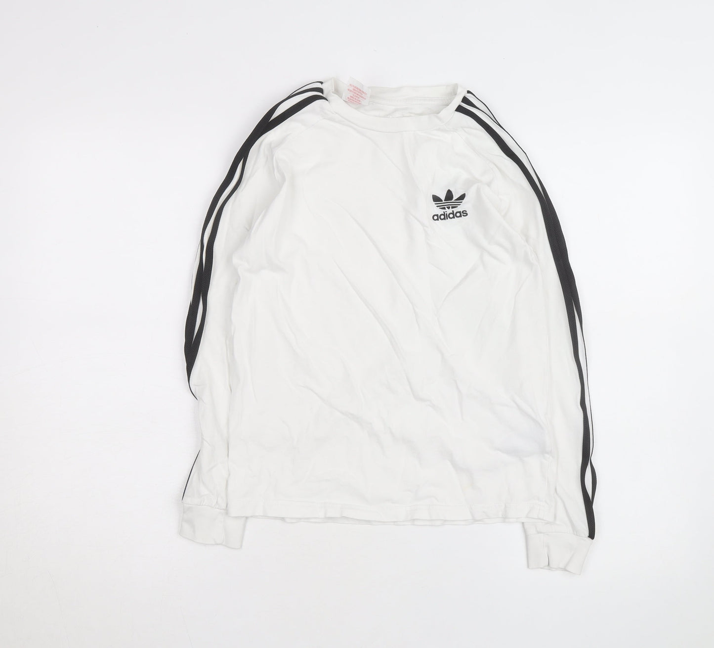 Adidas Boys White Long Sleeve T-Shirt 10-11 Years Sports Regular Fit
