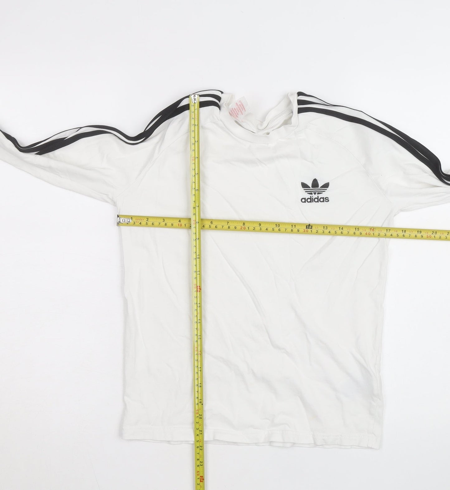 Adidas Boys White Long Sleeve T-Shirt 10-11 Years Sports Regular Fit