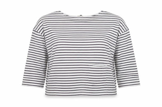 People Tree Women’s White Striped Organic Cotton Long Sleeve Top Size 16
