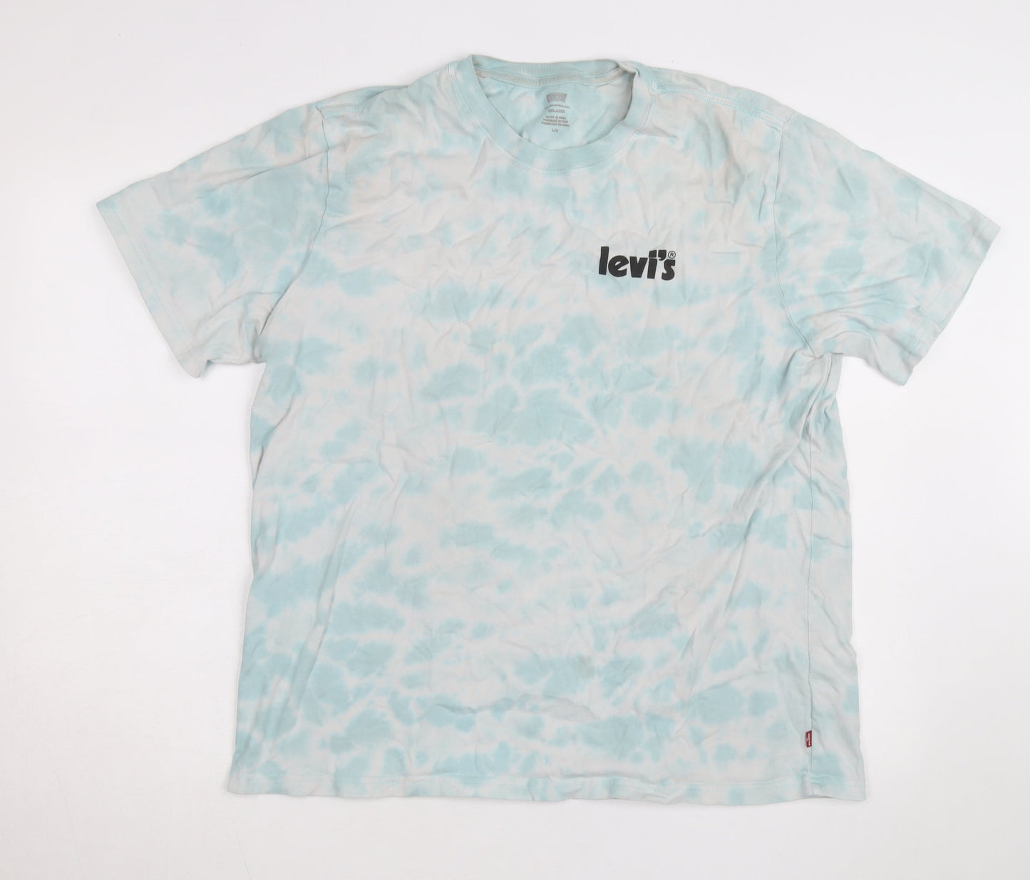 Levi's Men Blue Tie-Dye Relaxed Fit Cotton T-Shirt Size L