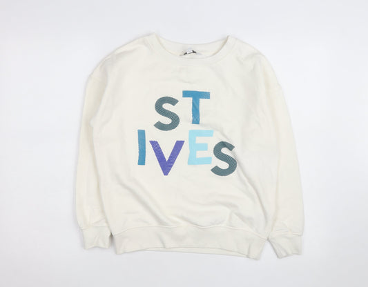 Next Men's Ivory St Ives Graphic Sweatshirt XS Regular Fit