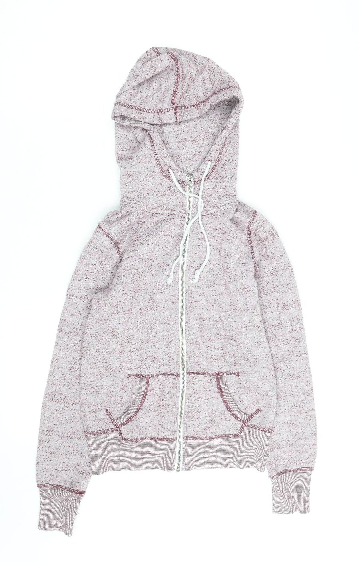 Brave Soul Men’s Pink Full Zip Hoodie XS Regular Fit