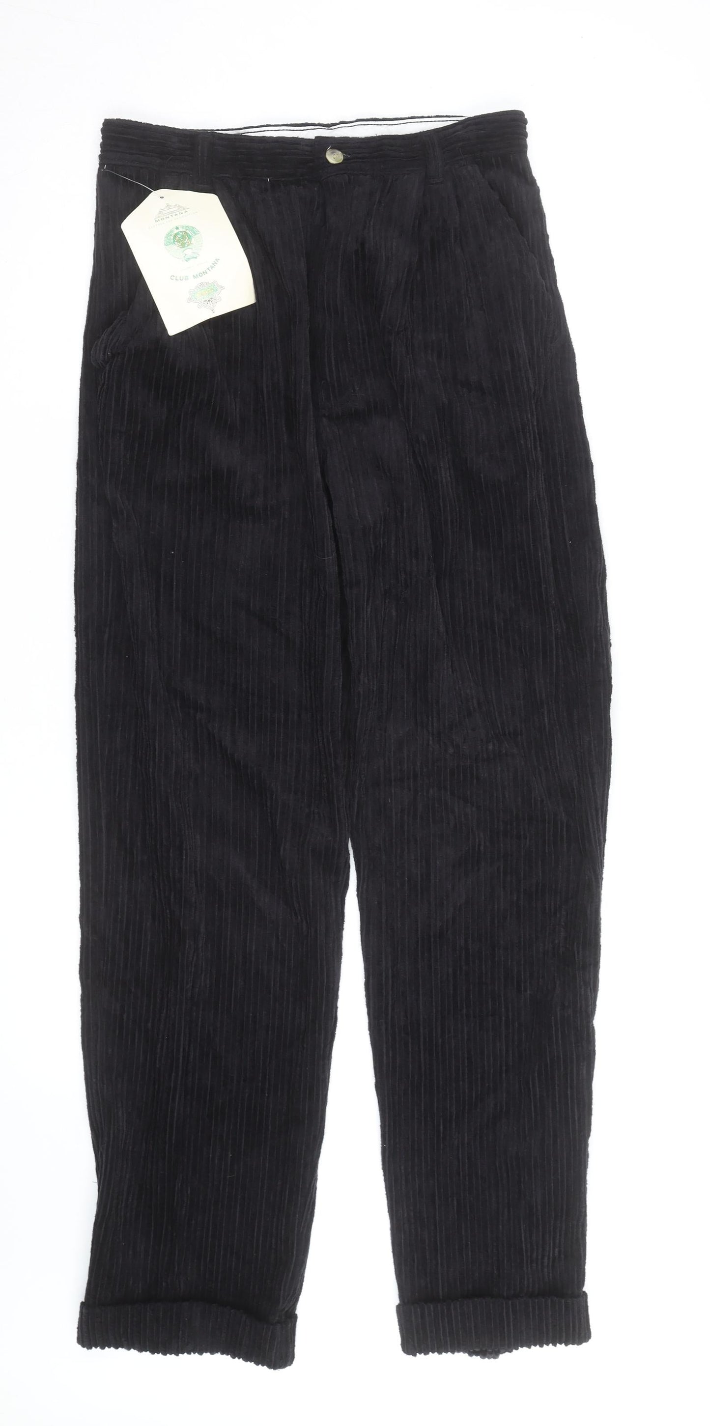 Club Montana Mens Black Corduroy Straight Jeans Size Regular