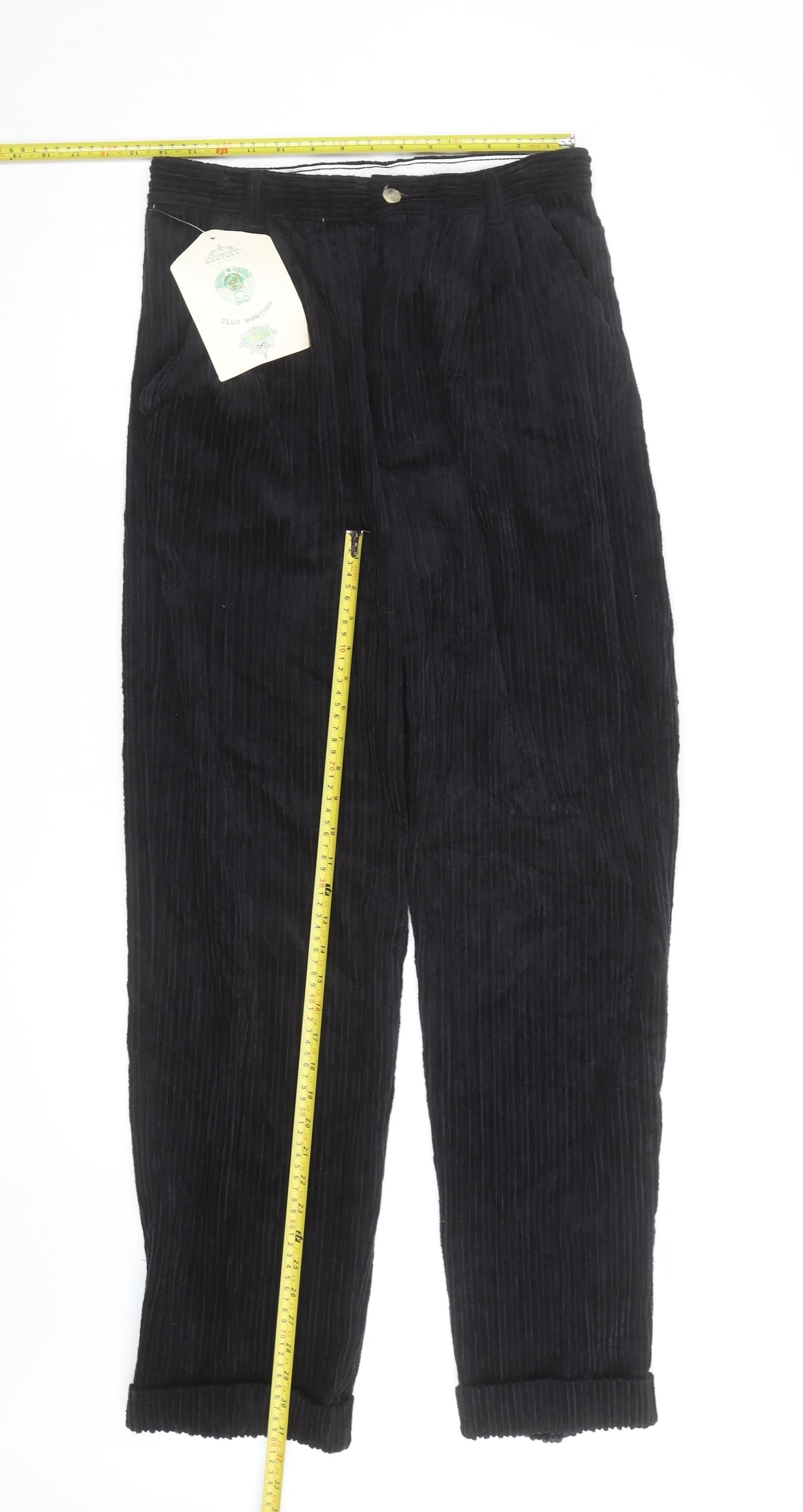 Club Montana Mens Black Corduroy Straight Jeans Size Regular