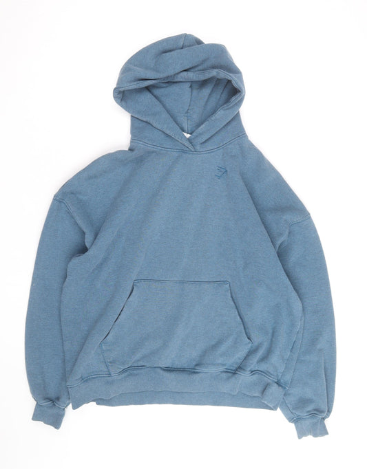 Gymshark Men's Blue Pullover Hoodie Size S Relaxed Fit Fleece