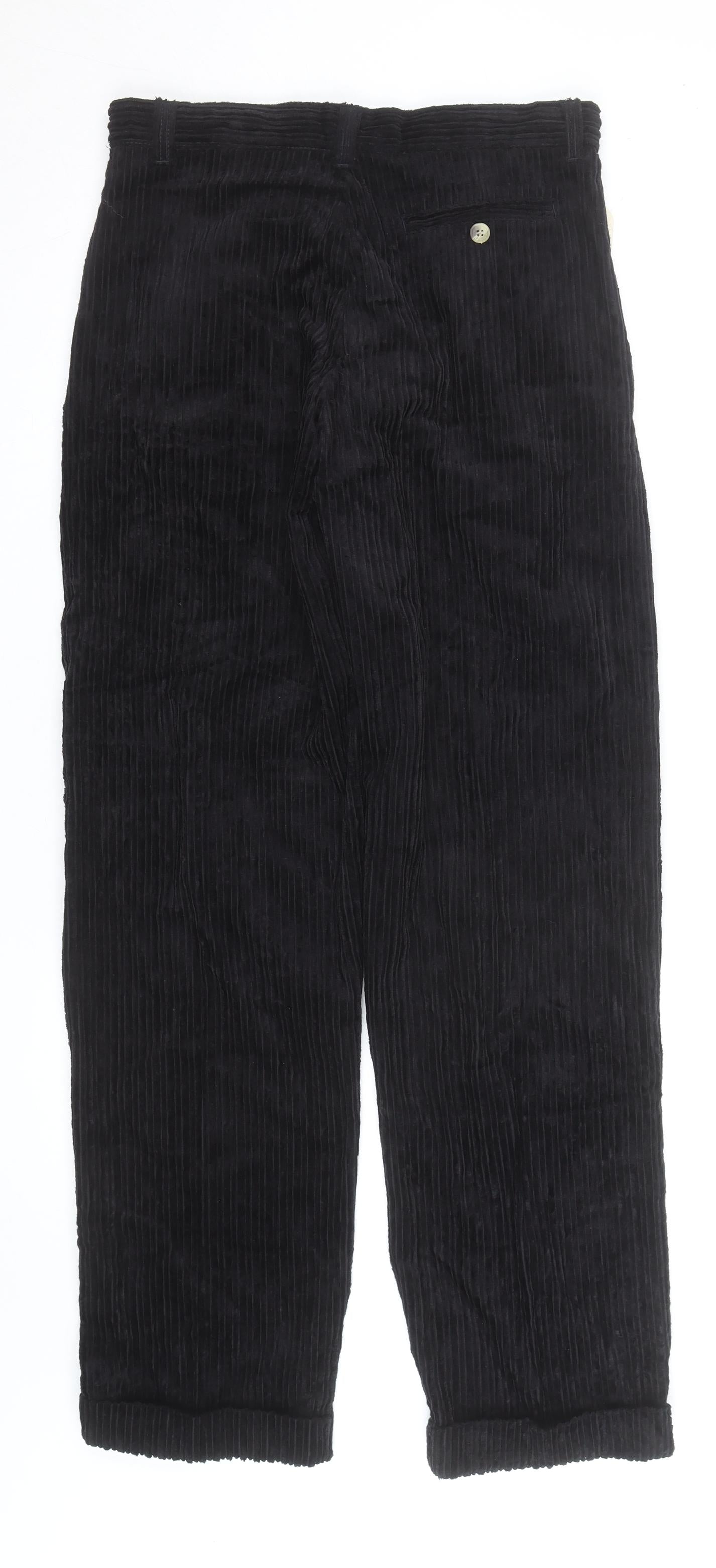 Wrangler Mens Black Corduroy Straight Jeans 30x32 Regular Fit Retro