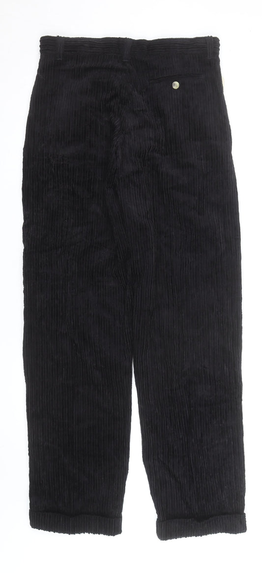 Wrangler Mens Black Corduroy Straight Jeans 30x32 Regular Fit Retro