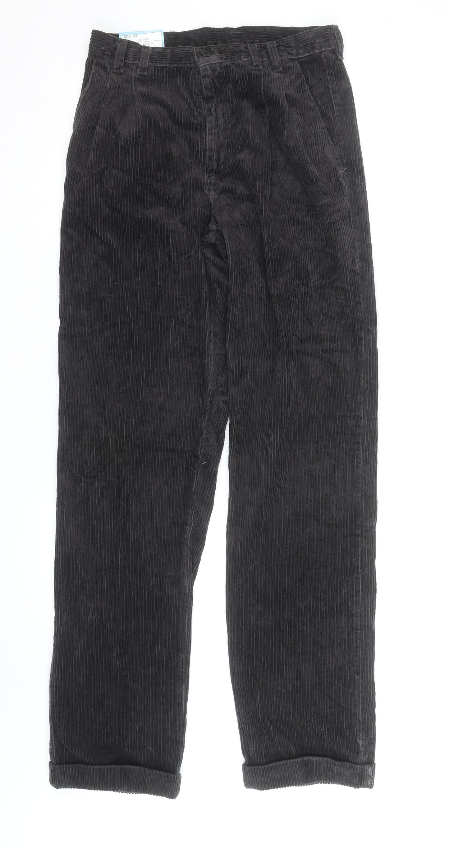 Wrangler Mens Black Corduroy Straight Jeans 30x32 Regular Fit Retro
