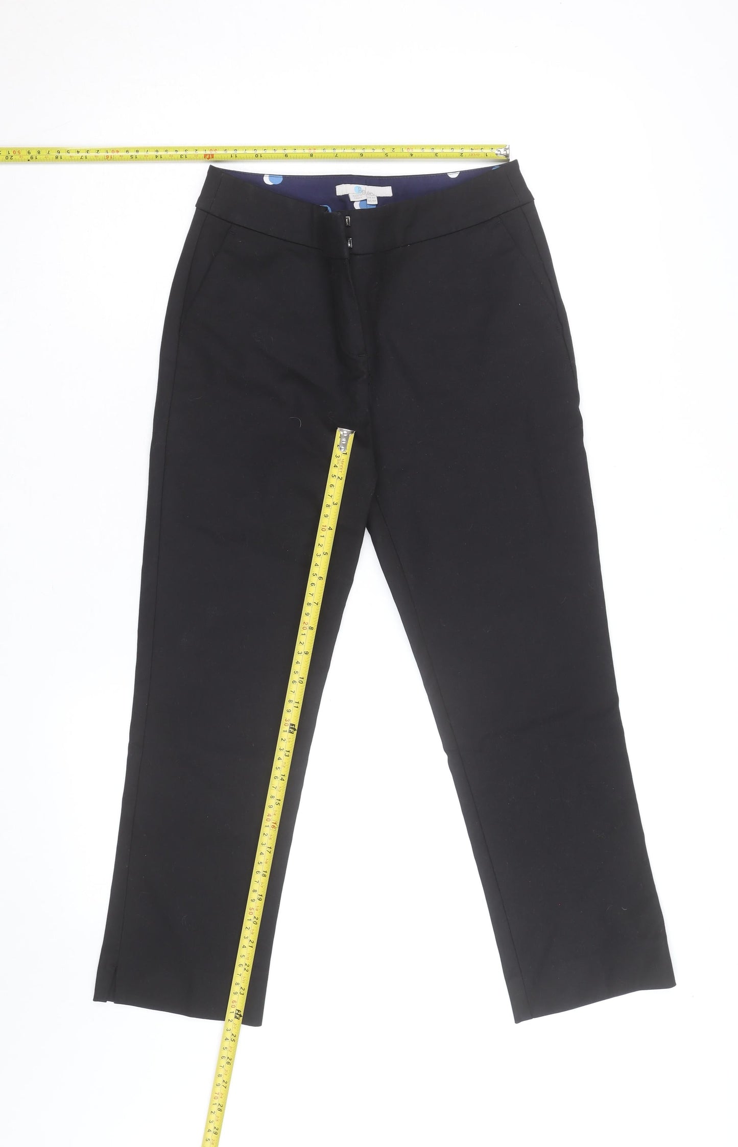 Boden Women Black Chino Trousers Size 12 Cotton Blend