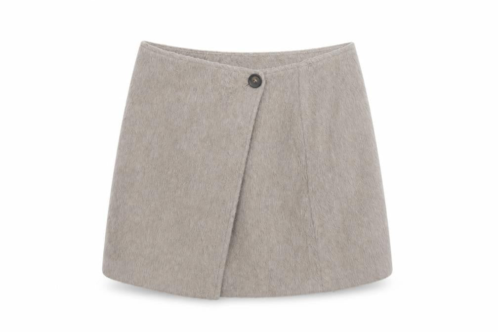 Marks & Spencer Women’s Beige Wrap Short Skirt Size 16 Lined