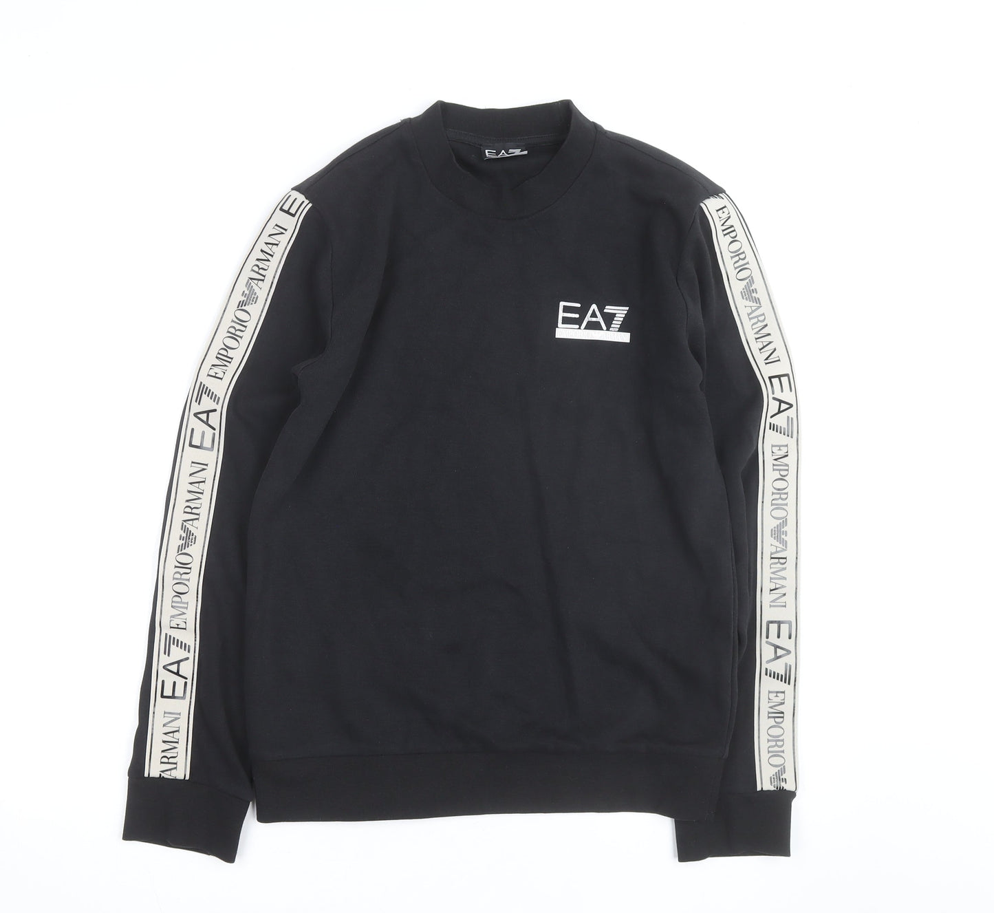 Emporio Armani EA7 Men's Black Small Crew Neck Logo Sweatshirt