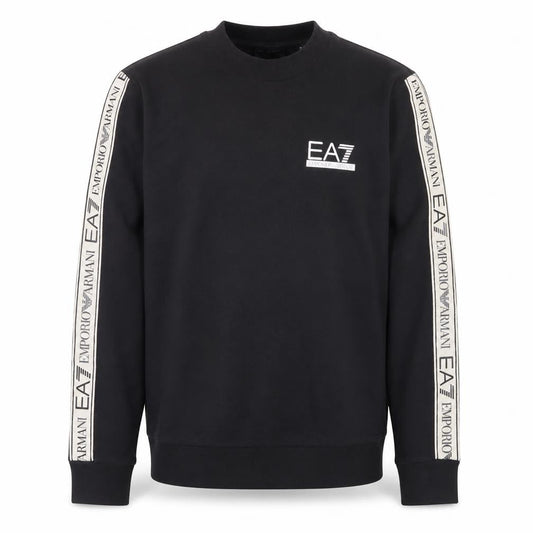 Emporio Armani EA7 Men's Black Small Crew Neck Logo Sweatshirt