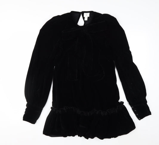 H&M x The Vampire’s Wife Womens Black Velvet Mini Dress XS