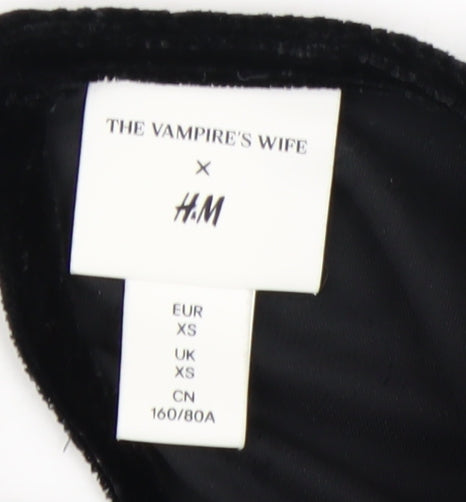 H&M x The Vampire’s Wife Womens Black Velvet Mini Dress XS