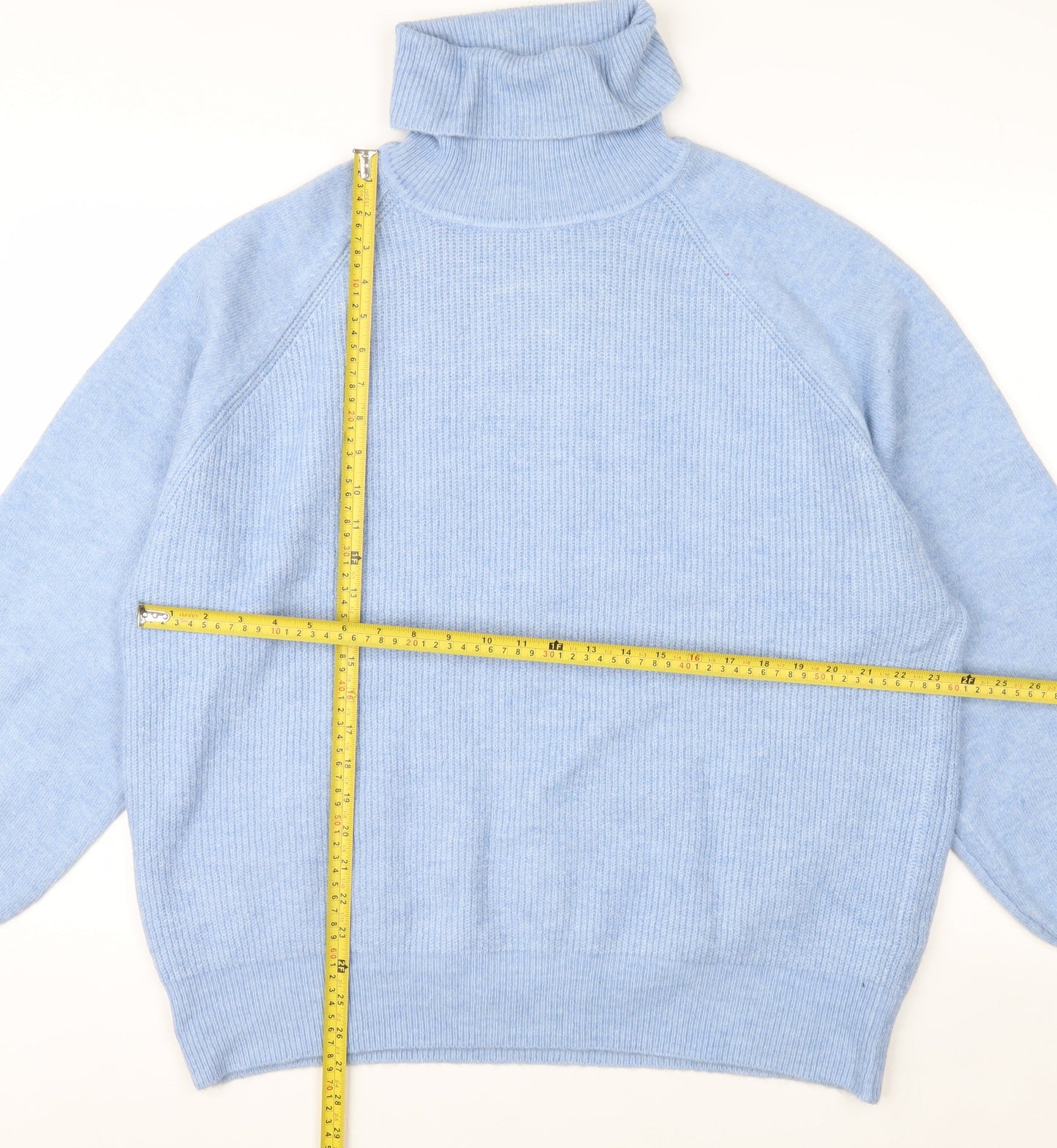 Urban Bliss Women Blue Roll Neck Long Sleeve Jumper Size 16
