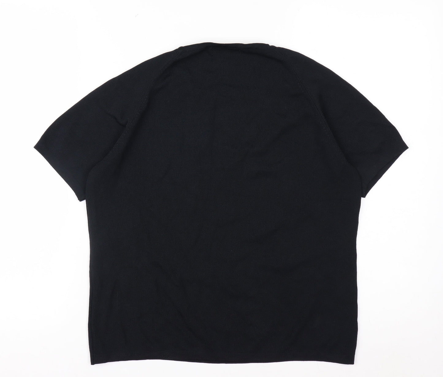 Bonmarché Women's Black Short Sleeve Basic Knit T-Shirt Size L