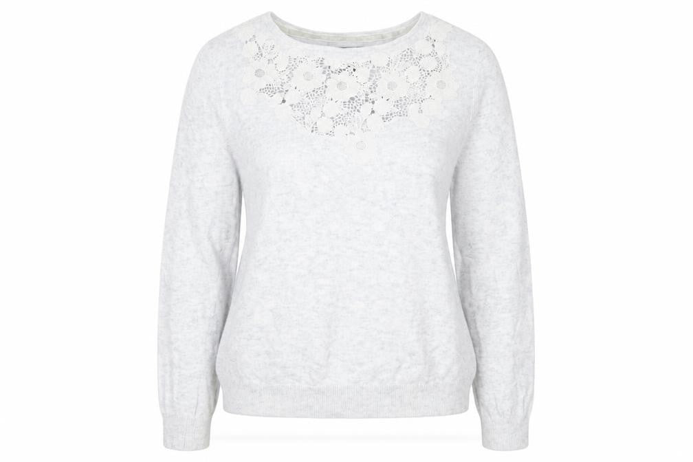 RJR.John Rocha Women Grey Size 16 Crew Neck Cashmere Blend Jumper
