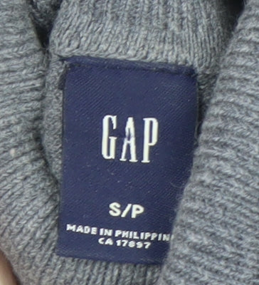 GAP Men's Grey Roll Neck Cotton Cashmere Jumper Size S