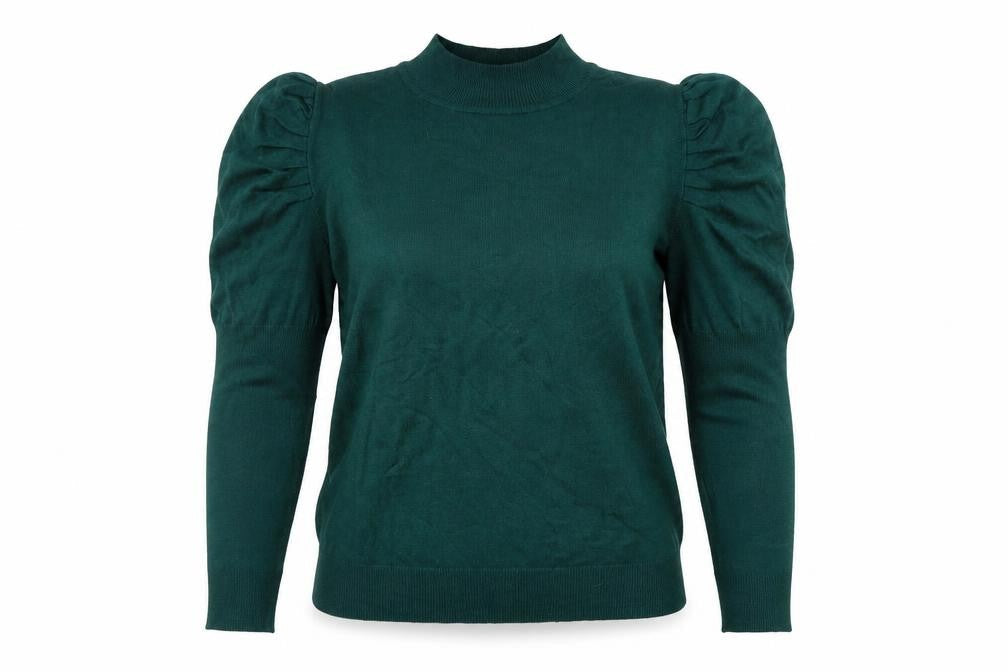 Apricot Women Green Mock Neck Puff Sleeve Jumper Size 12